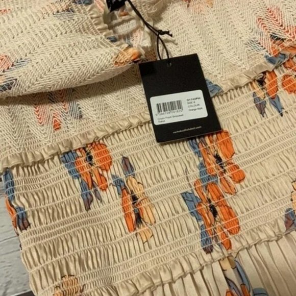 NWT $648 NICHOLAS Cross Front Smocked Midi Dress - Sz 8 - Picture 9 of 10